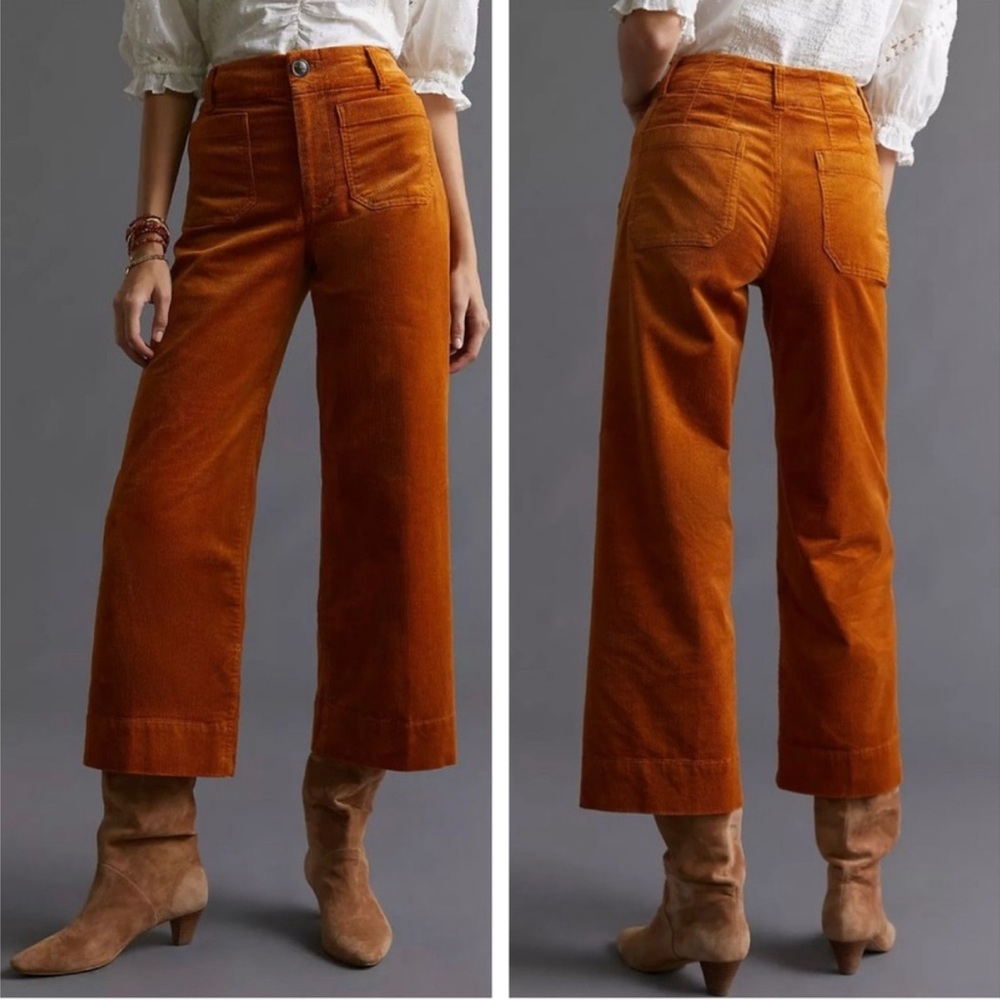 Anthropologie Rust Wide Leg Pants